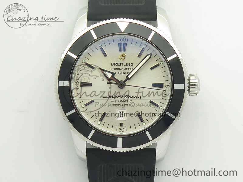 Breathable Super Ocean Heritage 46mm SS Black Bezel White Dial on SS Mesh Bracelet A 5620