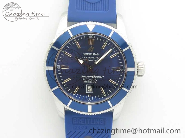 Super Ocean Heritage 46mm SS Blue Bezel Blue Dial on SS Mesh Bracelet A OnTrend 5617
