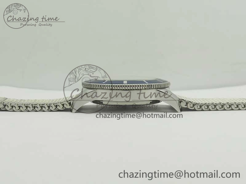 Super Ocean Heritage 46mm SS Blue Bezel Blue Dial on SS Mesh Bracelet A OnTrend 5617
