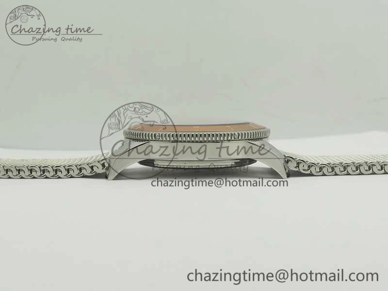 Super Ocean Heritage 46mm SS RG Bezel Black Dial on SS Mesh Bracelet A Elegant 5619