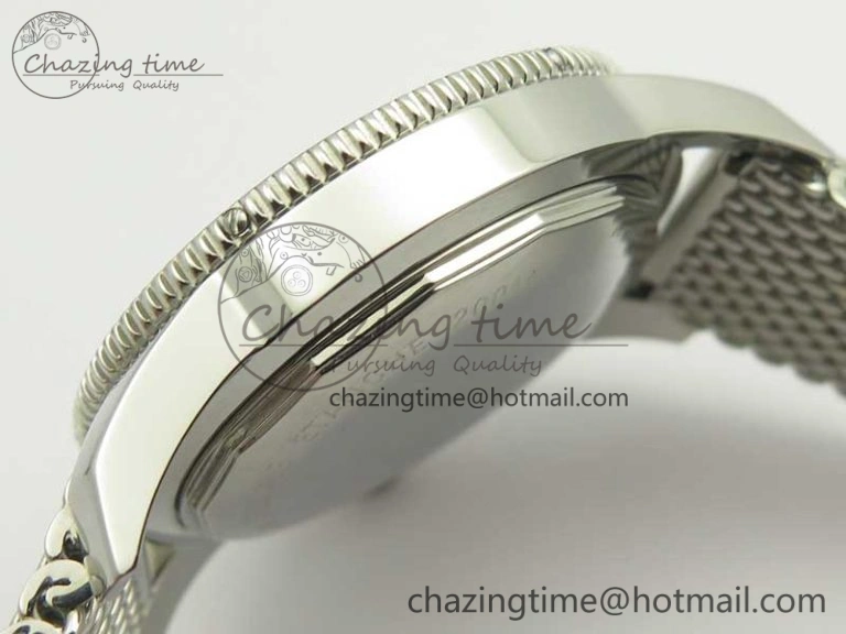 Super Ocean Heritage 46mm SS RG Bezel Black Dial on SS Mesh Bracelet A Elegant 5619