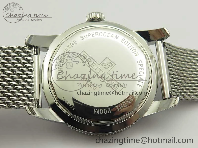 Super Ocean Heritage 46mm SS RG Bezel Black Dial on SS Mesh Bracelet A Elegant 5619