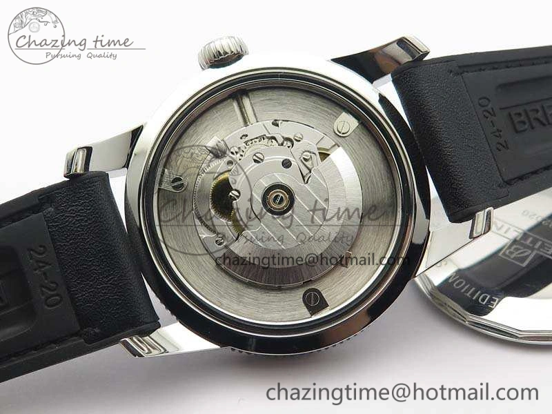 Super Ocean Heritage Black Ceramic Bezel SS Black Dial On Black Gummy Strap A ZeroBulk 5688