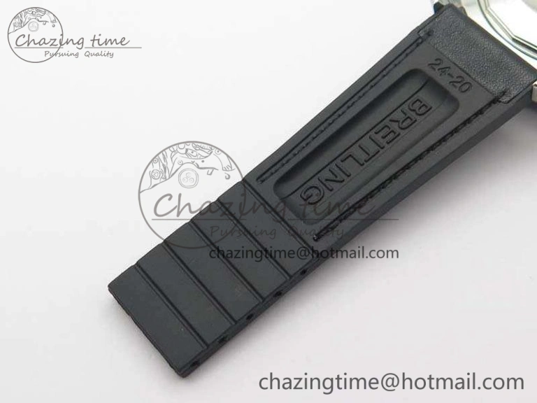 Super Ocean Heritage Black Ceramic Bezel SS Black Dial On Black Gummy Strap A ZeroBulk 5688