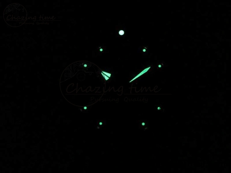 Super Ocean Heritage Black Ceramic Bezel SS Black Dial On Black Gummy Strap A ZeroBulk 5688