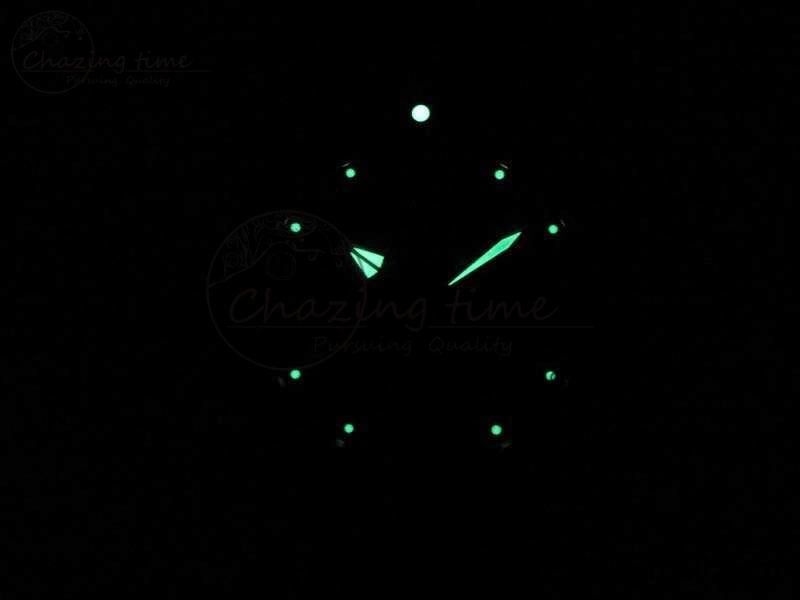 Super Ocean Heritage Black Ceramic Bezel SS Black Dial On Black Gummy Strap A ZeroBulk 5688