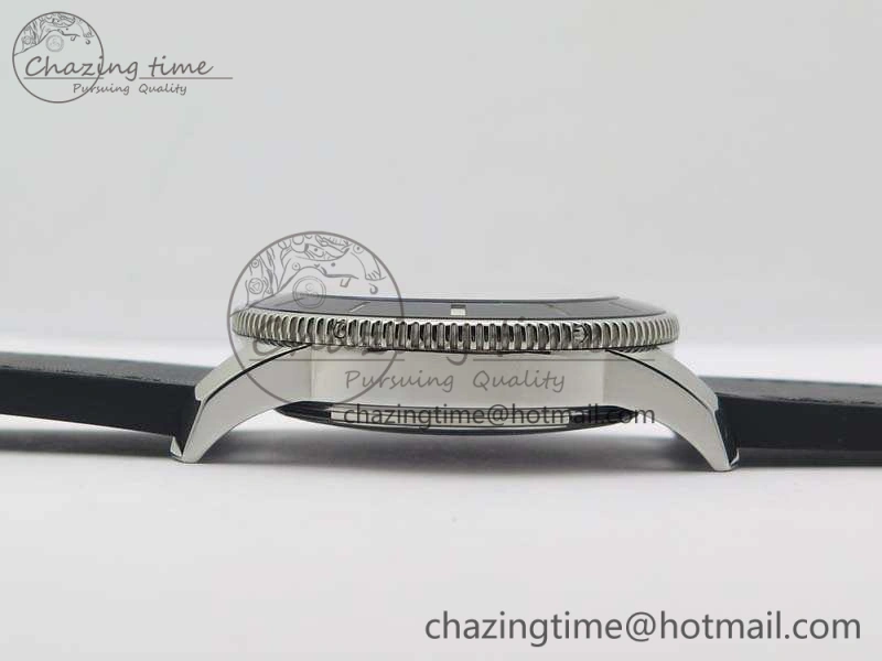 Super Ocean Heritage Black Ceramic Bezel SS Black Dial On Black Gummy Strap A ZeroBulk 5688