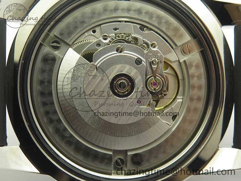 Super Ocean Heritage Black Ceramic Bezel SS Black Dial On Rubber Strap A Premium 5645