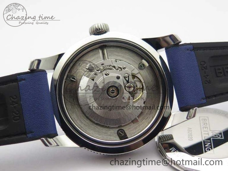 UrbanStyle Super Ocean Heritage Blue Ceramic Bezel SS Blue Dial On Blue Gummy Strap A 5690