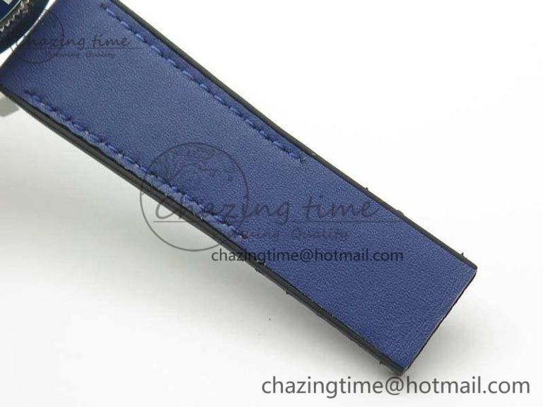 UrbanStyle Super Ocean Heritage Blue Ceramic Bezel SS Blue Dial On Blue Gummy Strap A 5690