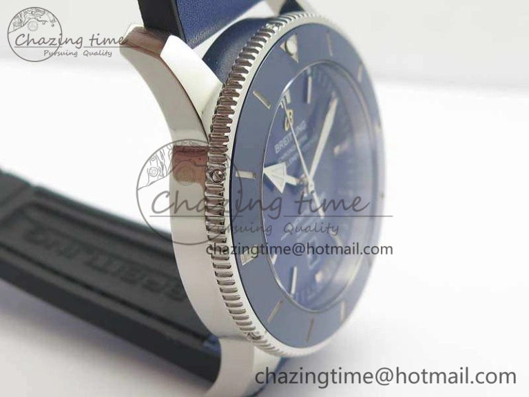 UrbanStyle Super Ocean Heritage Blue Ceramic Bezel SS Blue Dial On Blue Gummy Strap A 5690