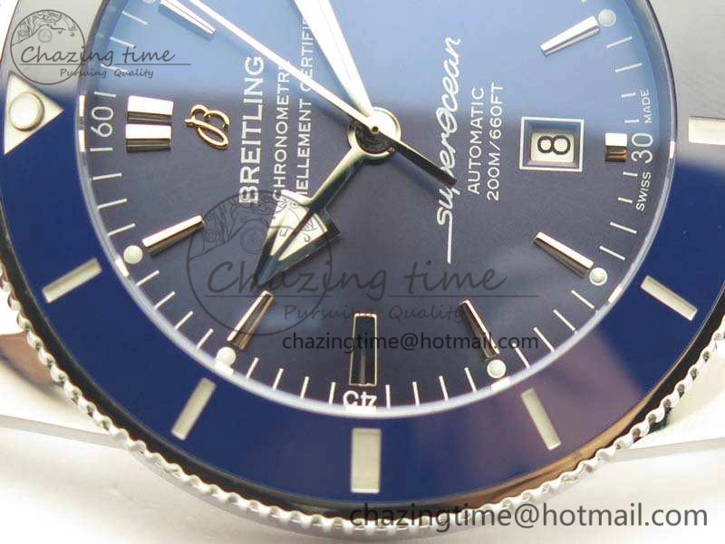 UrbanStyle Super Ocean Heritage Blue Ceramic Bezel SS Blue Dial On Blue Gummy Strap A 5690