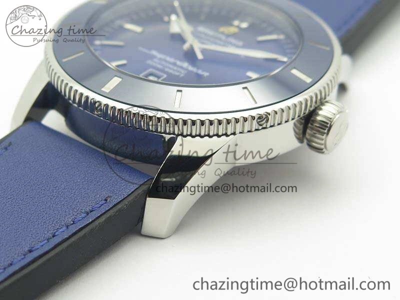 UrbanStyle Super Ocean Heritage Blue Ceramic Bezel SS Blue Dial On Blue Gummy Strap A 5690