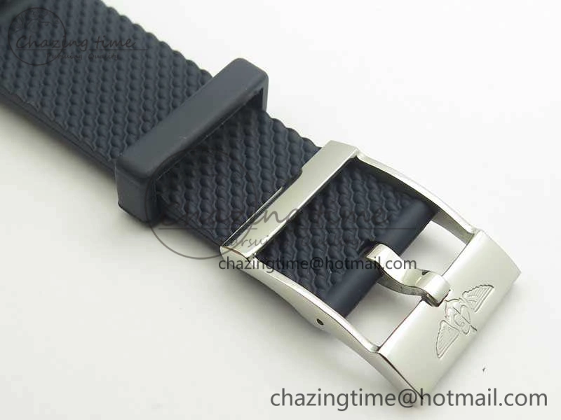 Super Ocean Heritage Blue Ceramic Bezel SS Blue Dial On Rubber Strap A TimelessDesign 5643