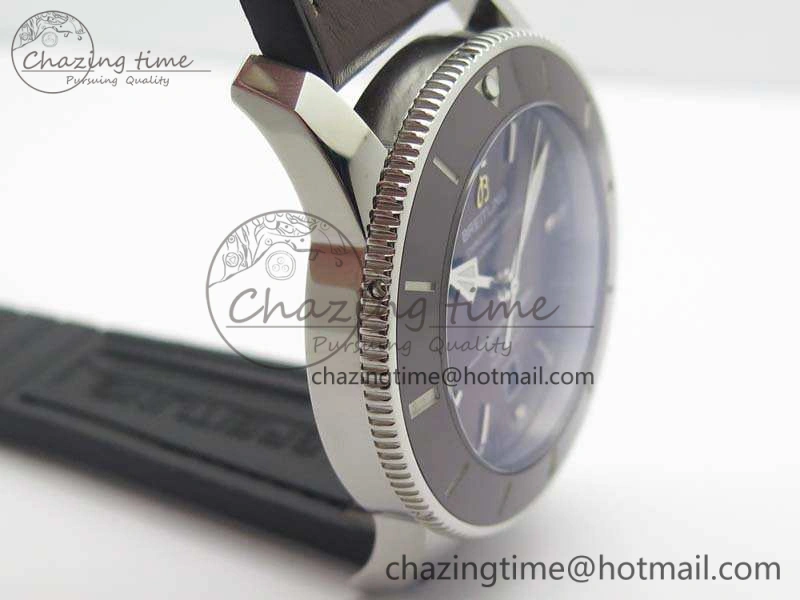 Super Ocean Heritage Brown Ceramic Bezel SS Brown Dial On Brown Gummy Strap A Tailored 5692