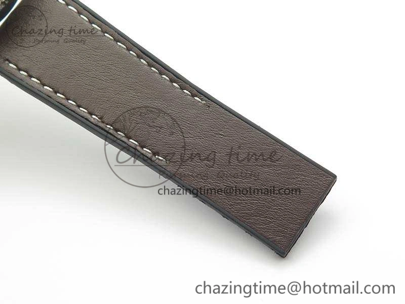 Super Ocean Heritage Brown Ceramic Bezel SS Brown Dial On Brown Gummy Strap A Tailored 5692