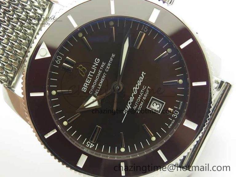SoftTouch Super Ocean Heritage Brown Ceramic Bezel SS Brown Dial On SS Bracelet A 5648