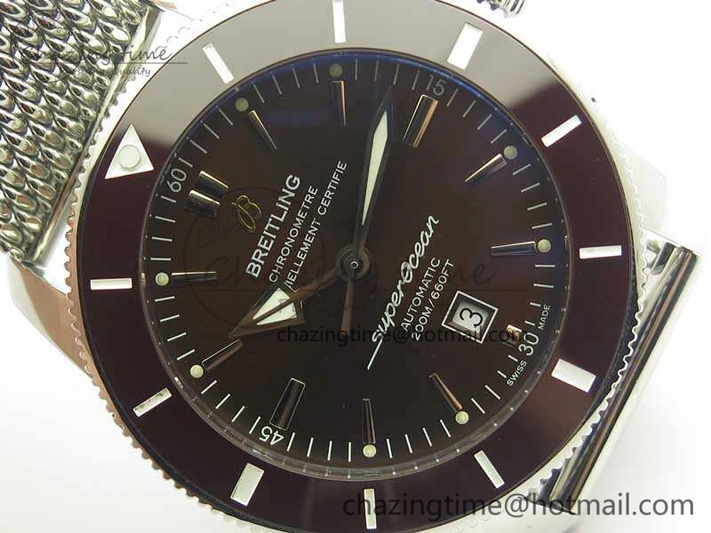 SoftTouch Super Ocean Heritage Brown Ceramic Bezel SS Brown Dial On SS Bracelet A 5648