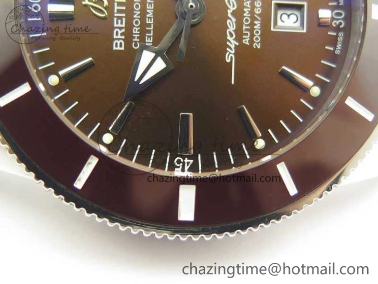 SoftTouch Super Ocean Heritage Brown Ceramic Bezel SS Brown Dial On SS Bracelet A 5648