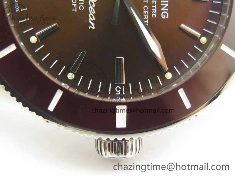 SoftTouch Super Ocean Heritage Brown Ceramic Bezel SS Brown Dial On SS Bracelet A 5648
