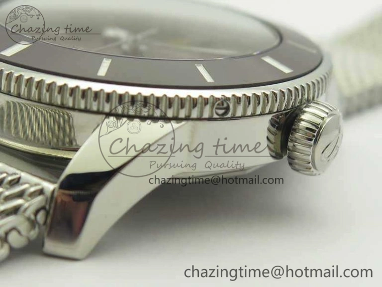 SoftTouch Super Ocean Heritage Brown Ceramic Bezel SS Brown Dial On SS Bracelet A 5648