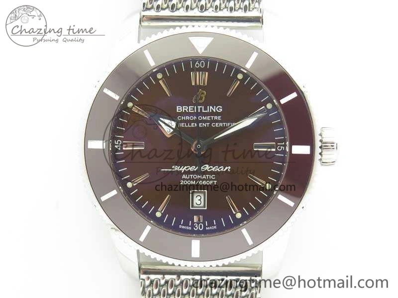 SoftTouch Super Ocean Heritage Brown Ceramic Bezel SS Brown Dial On SS Bracelet A 5648