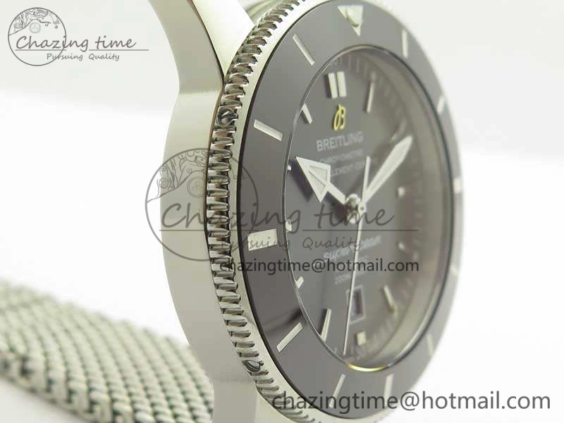 Stylish Super Ocean Heritage Brown Ceramic Bezel SS Gray Dial On SS Bracelet A 5650