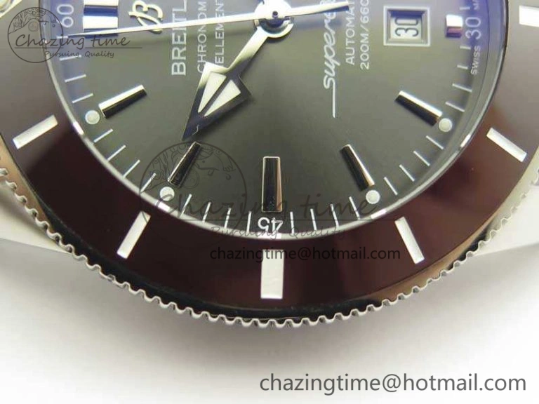 Stylish Super Ocean Heritage Brown Ceramic Bezel SS Gray Dial On SS Bracelet A 5650