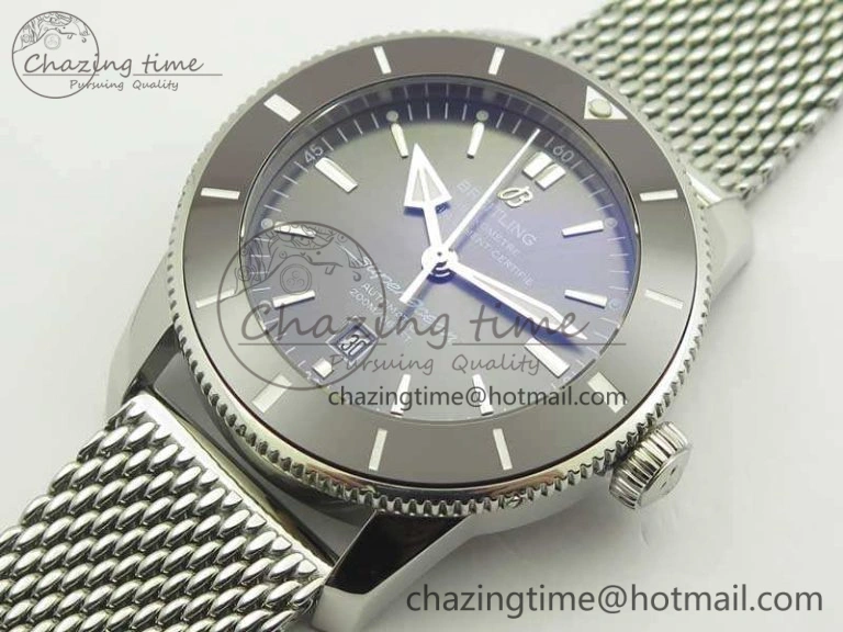 Stylish Super Ocean Heritage Brown Ceramic Bezel SS Gray Dial On SS Bracelet A 5650