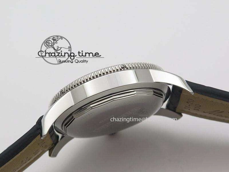 SoftTouch Super Ocean Heritage SS Black Dial On Black Leather Strap A 5801
