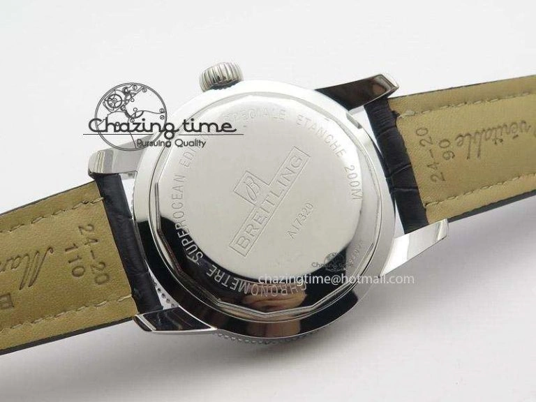 SoftTouch Super Ocean Heritage SS Black Dial On Black Leather Strap A 5801