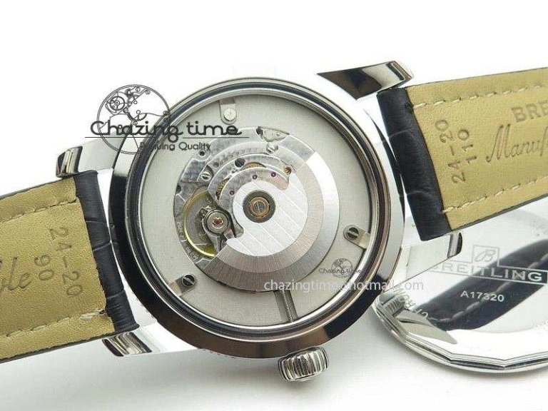 SoftTouch Super Ocean Heritage SS Black Dial On Black Leather Strap A 5801