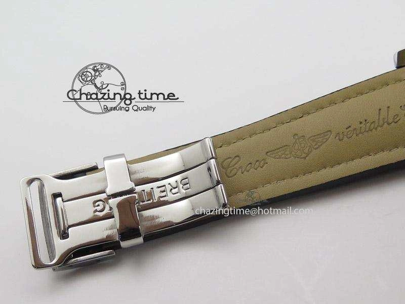 SoftTouch Super Ocean Heritage SS Black Dial On Black Leather Strap A 5801
