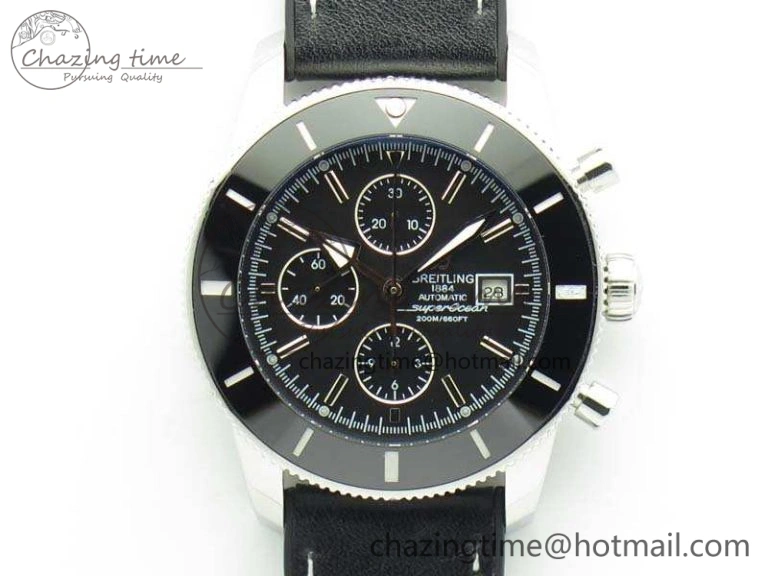SuperOcean 1884 Heritage SS Black Dial On Leather Strap A EasyMatch 5682