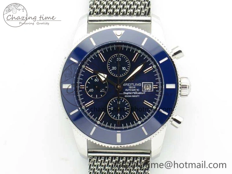 WrinkleFree SuperOcean 1884 Heritage SS Blue Dial On Bracelet A 5684