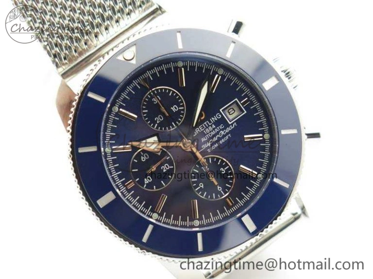 WrinkleFree SuperOcean 1884 Heritage SS Blue Dial On Bracelet A 5684