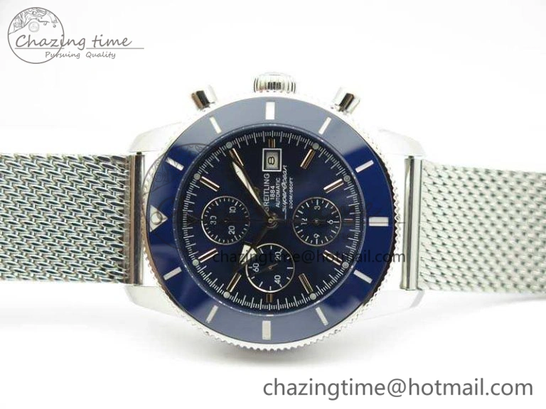 WrinkleFree SuperOcean 1884 Heritage SS Blue Dial On Bracelet A 5684