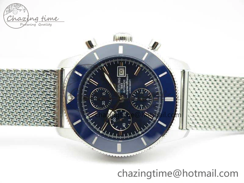 WrinkleFree SuperOcean 1884 Heritage SS Blue Dial On Bracelet A 5684