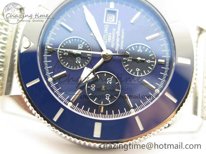 WrinkleFree SuperOcean 1884 Heritage SS Blue Dial On Bracelet A 5684