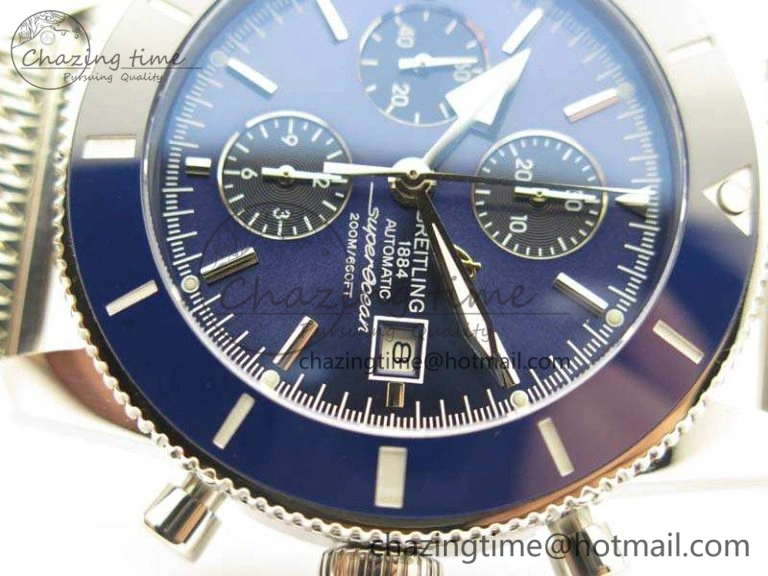 WrinkleFree SuperOcean 1884 Heritage SS Blue Dial On Bracelet A 5684