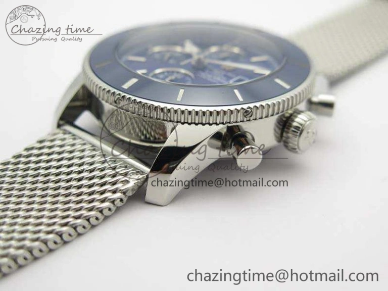 WrinkleFree SuperOcean 1884 Heritage SS Blue Dial On Bracelet A 5684