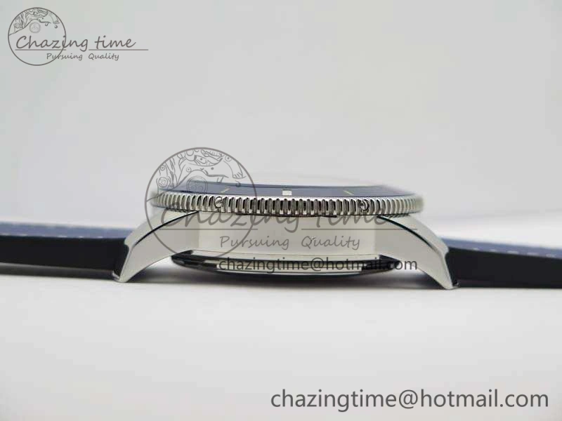 Stretchable SuperOcean 1884 Heritage SS Blue Dial On Leather Strap A 5685