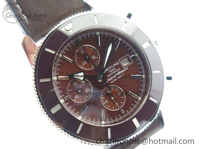 SuperOcean 1884 Heritage SS Brown Dial On Leather Strap A Neat 5686