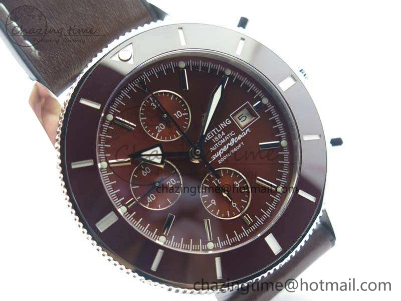 SuperOcean 1884 Heritage SS Brown Dial On Leather Strap A Neat 5686