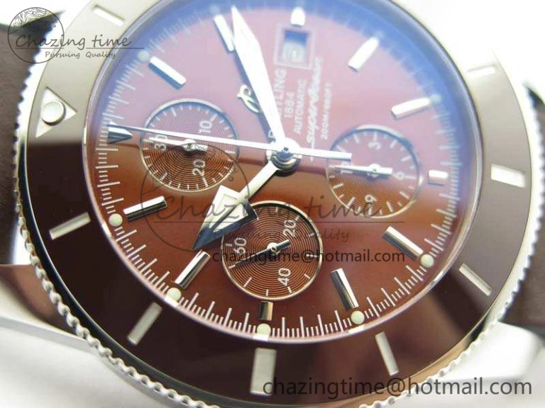 SuperOcean 1884 Heritage SS Brown Dial On Leather Strap A Neat 5686