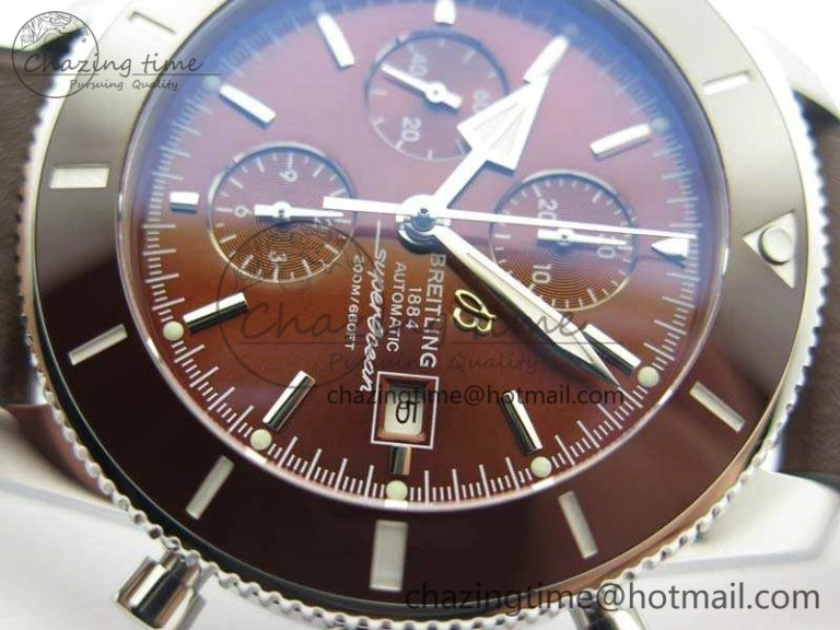 SuperOcean 1884 Heritage SS Brown Dial On Leather Strap A Neat 5686