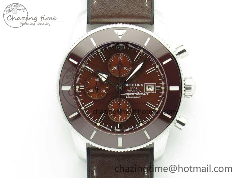 SuperOcean 1884 Heritage SS Brown Dial On Leather Strap A Neat 5686