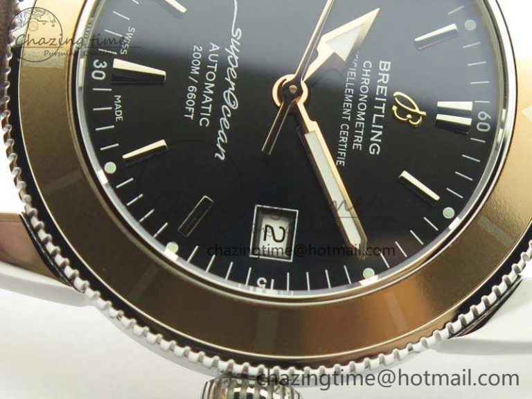 SuperOcean 42mm A17321 SS 1:1 Best Edition Black Dial On Leather Strap ETA OnTrend 5664