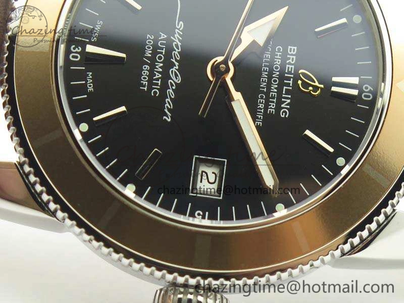 SuperOcean 42mm A17321 SS 1:1 Best Edition Black Dial On Leather Strap ETA OnTrend 5664