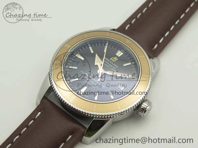 SuperOcean 42mm A17321 SS 1:1 Best Edition Black Dial On Leather Strap ETA OnTrend 5664
